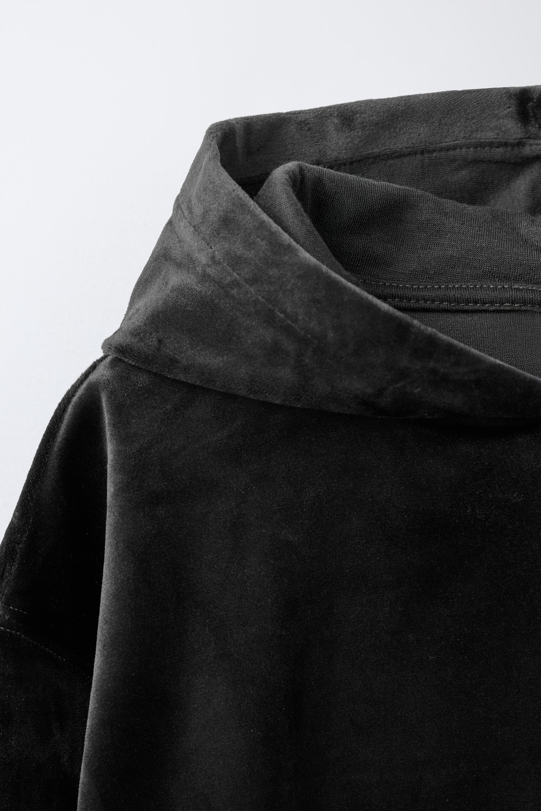 HOODIE AND WIDE LEG VELOUR PANTS SET